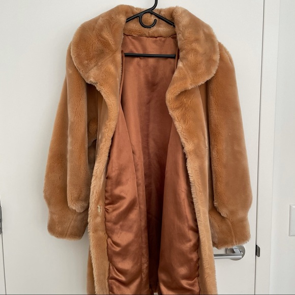 Vintage French Brown Plush Faux Fur Teddy Coat - Picture 7 of 11
